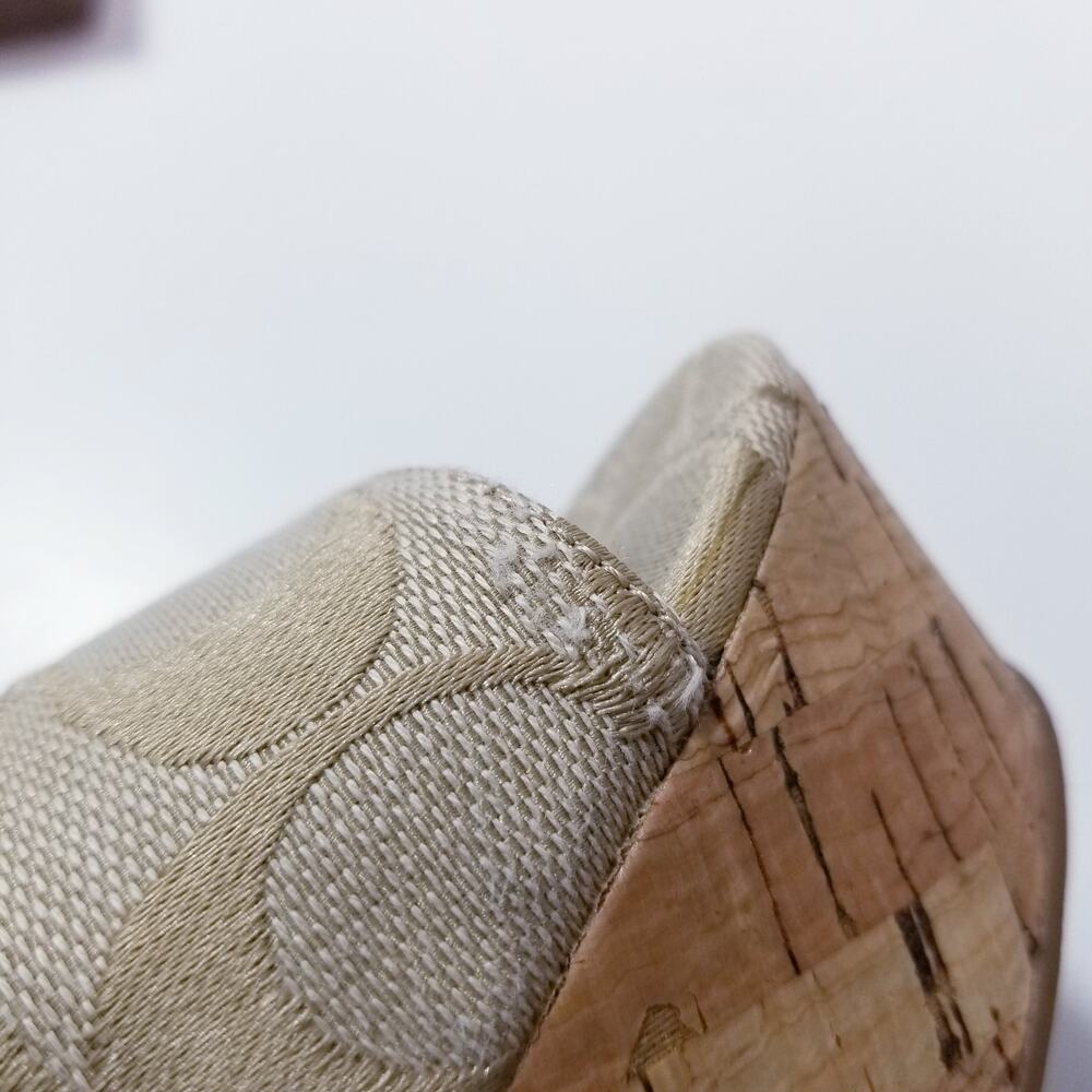 Coach Ivory Metallic Cork Wedge Sandals - Picture 6 of 13